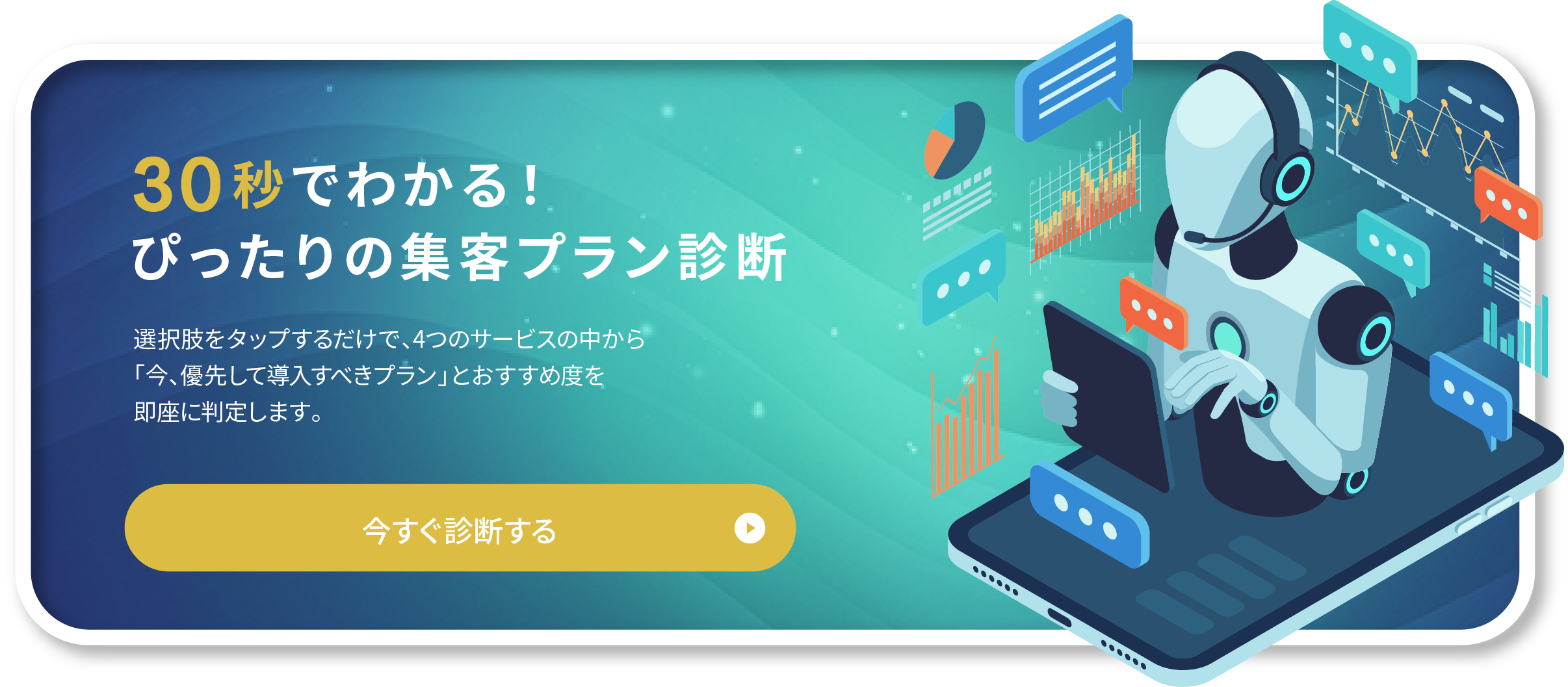 30秒でわかる！ぴったりの集客プラン診断