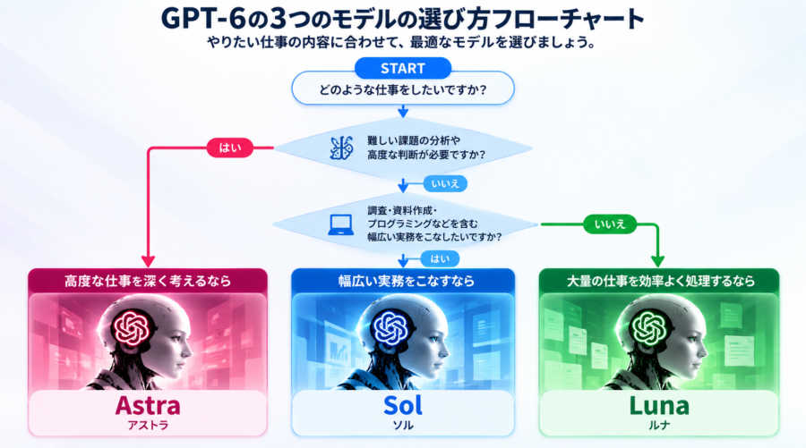 GPT-6 Astra Sol Lunaの用途別の選び方